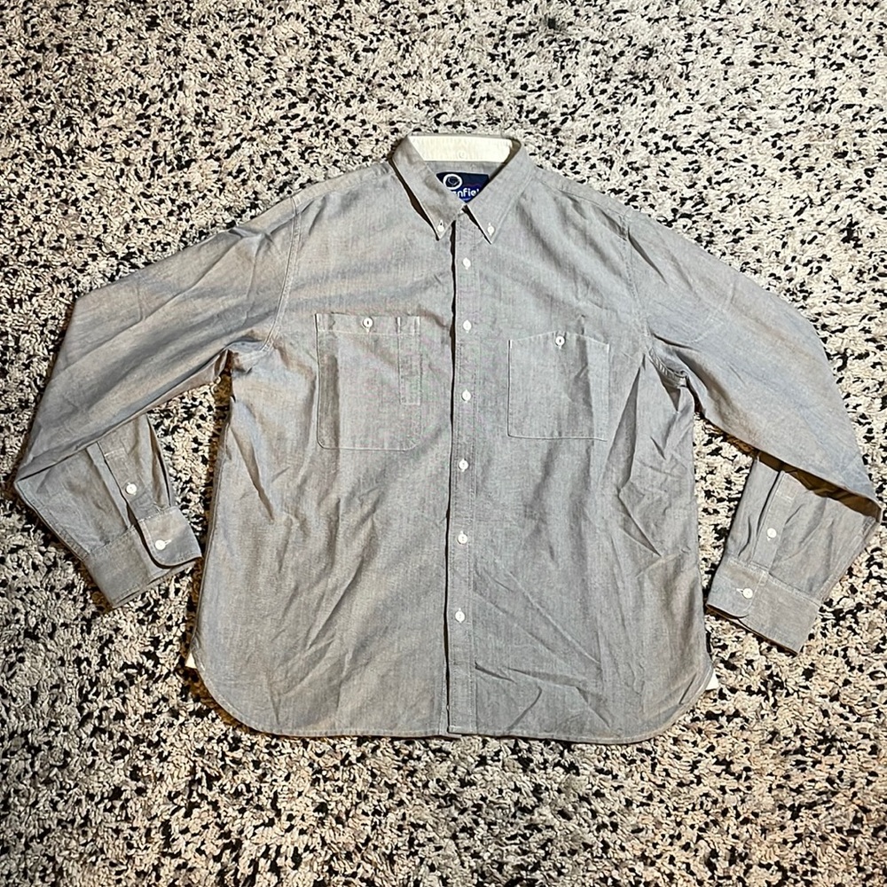 Penfield Casual Long Sleeve Button Down Shirt—XL, Light Grey
